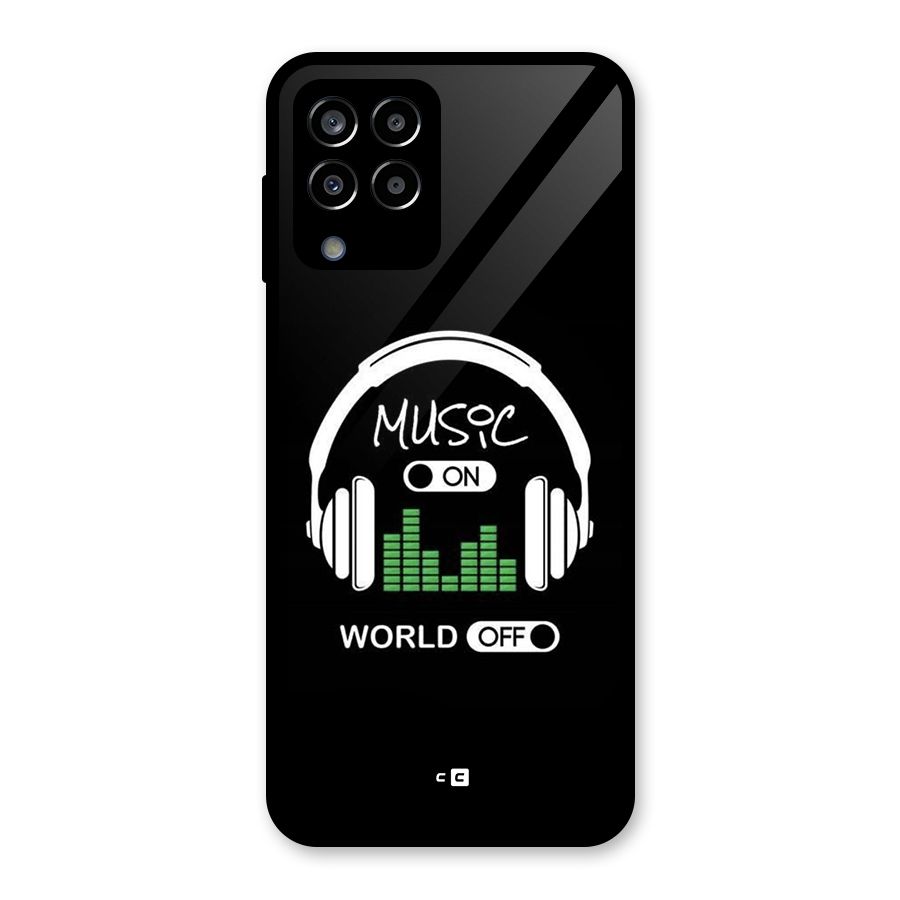 Music On World Off Glass Back Case for Galaxy M33