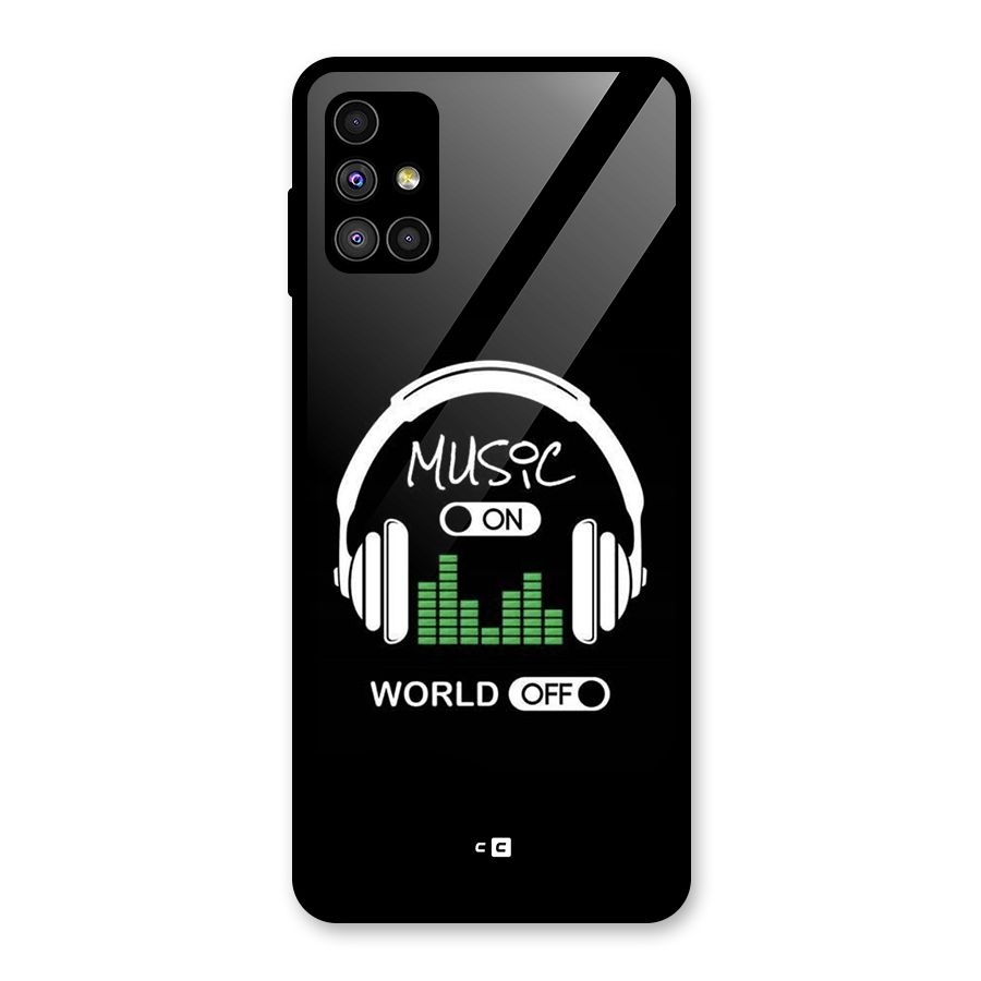 Music On World Off Glass Back Case for Galaxy M51