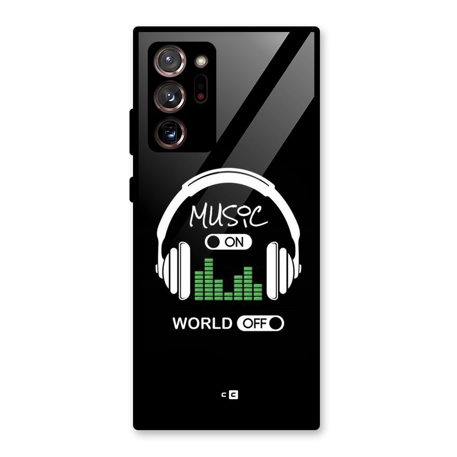 Music On World Off Glass Back Case for Galaxy Note 20 Ultra
