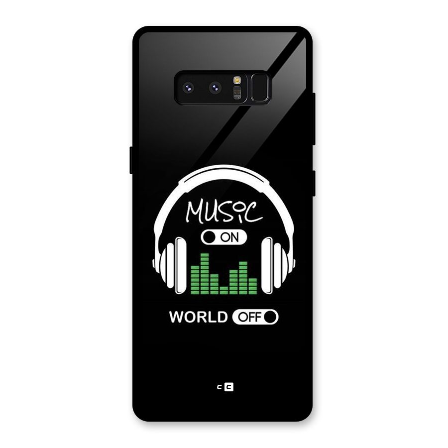Music On World Off Glass Back Case for Galaxy Note 8