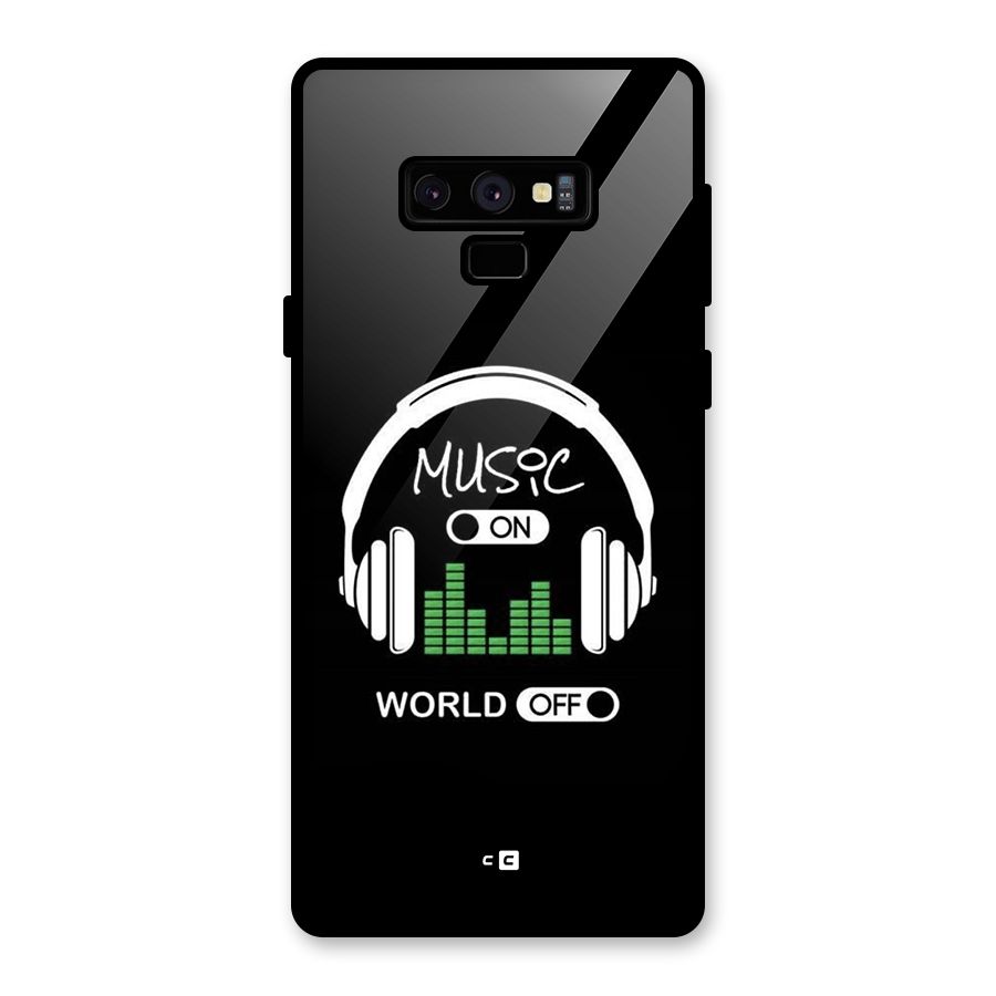 Music On World Off Glass Back Case for Galaxy Note 9