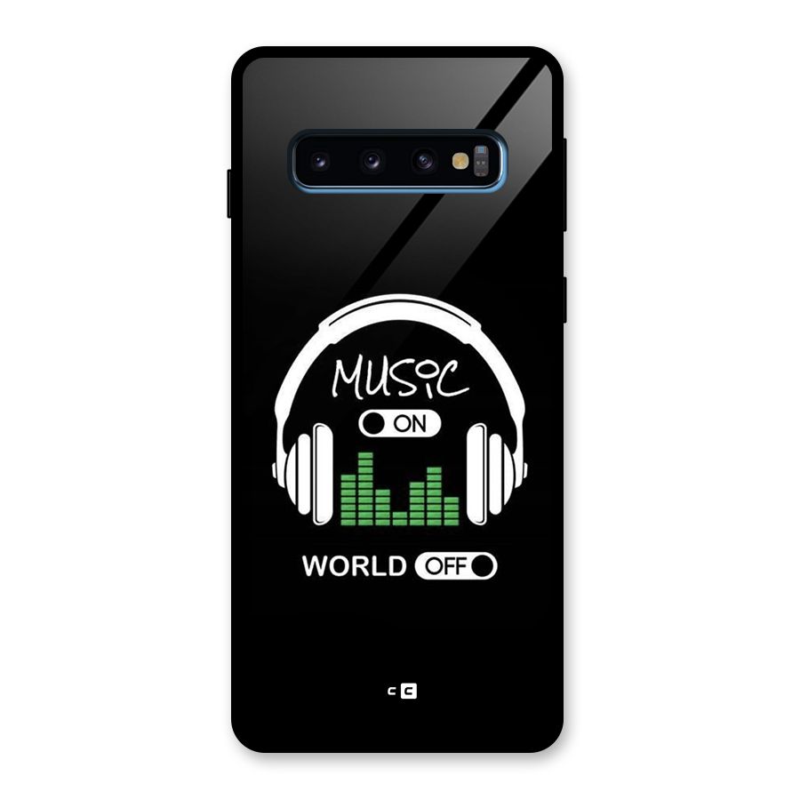 Music On World Off Glass Back Case for Galaxy S10