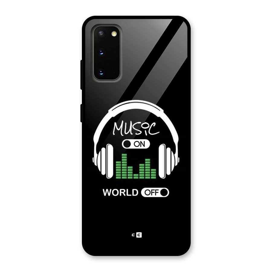 Music On World Off Glass Back Case for Galaxy S20