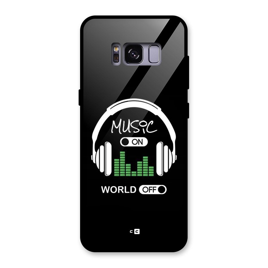 Music On World Off Glass Back Case for Galaxy S8