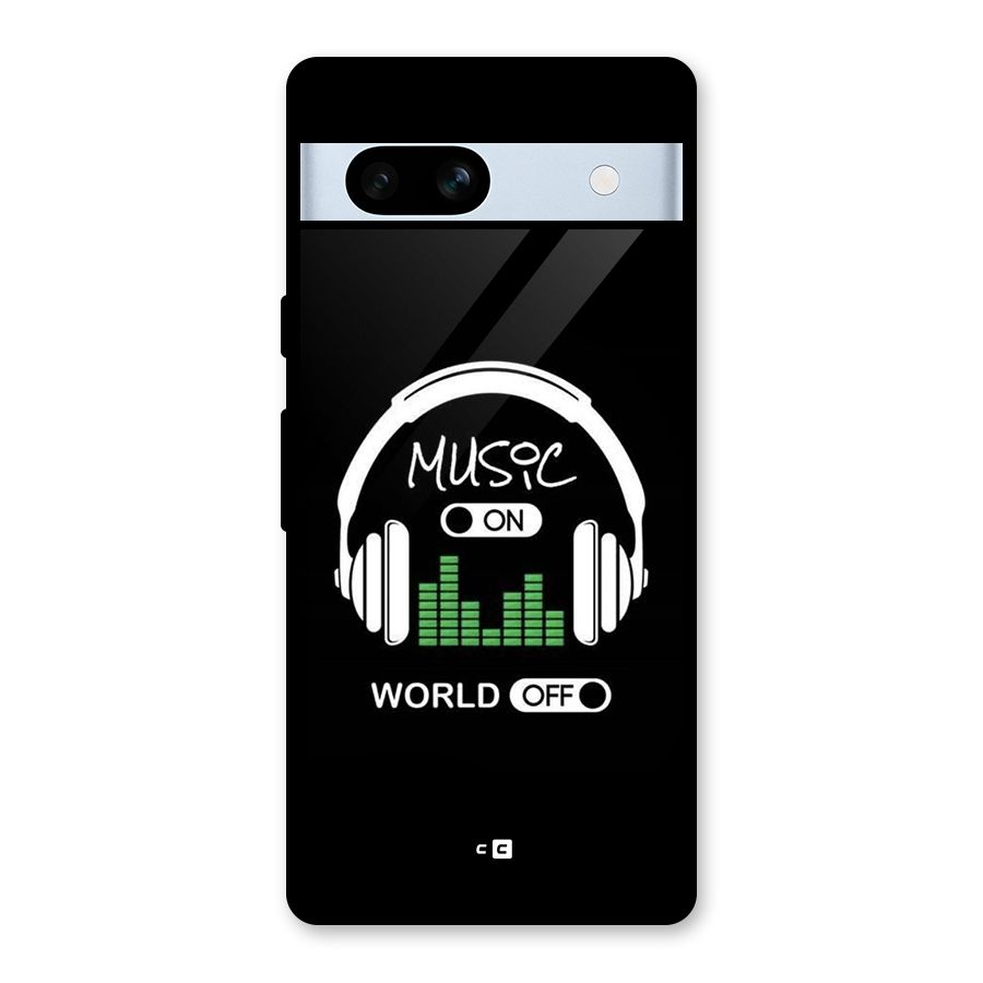 Music On World Off Glass Back Case for Google Pixel 7a