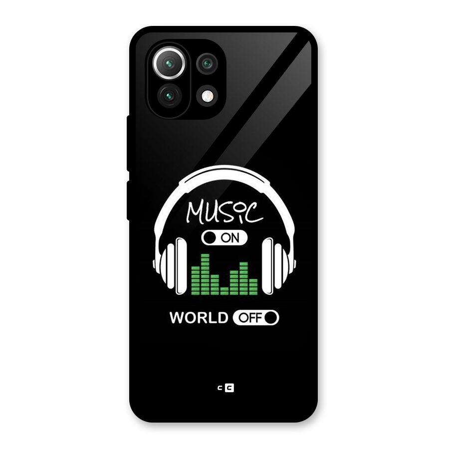 Music On World Off Glass Back Case for Mi 11 Lite NE 5G