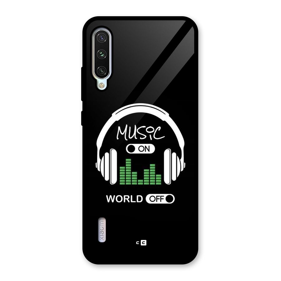 Music On World Off Glass Back Case for Mi A3