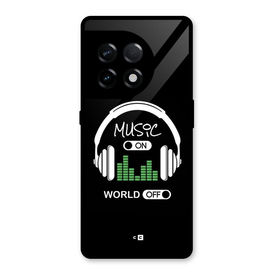 Music On World Off Glass Back Case for OnePlus 11R
