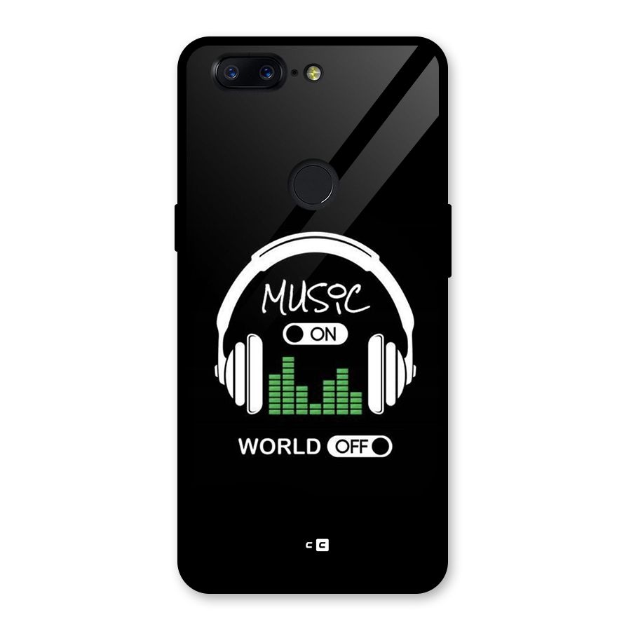 Music On World Off Glass Back Case for OnePlus 5T