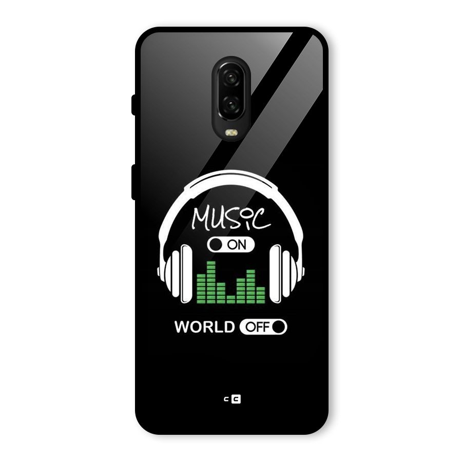 Music On World Off Glass Back Case for OnePlus 6T