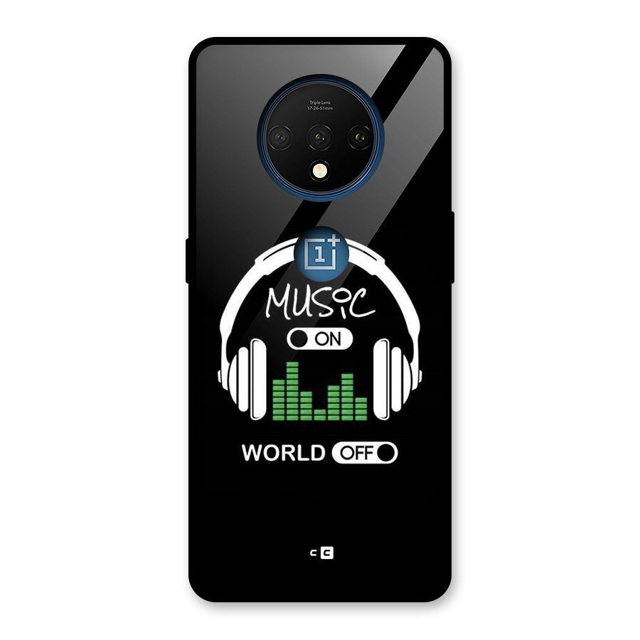 Music On World Off Glass Back Case for OnePlus 7T
