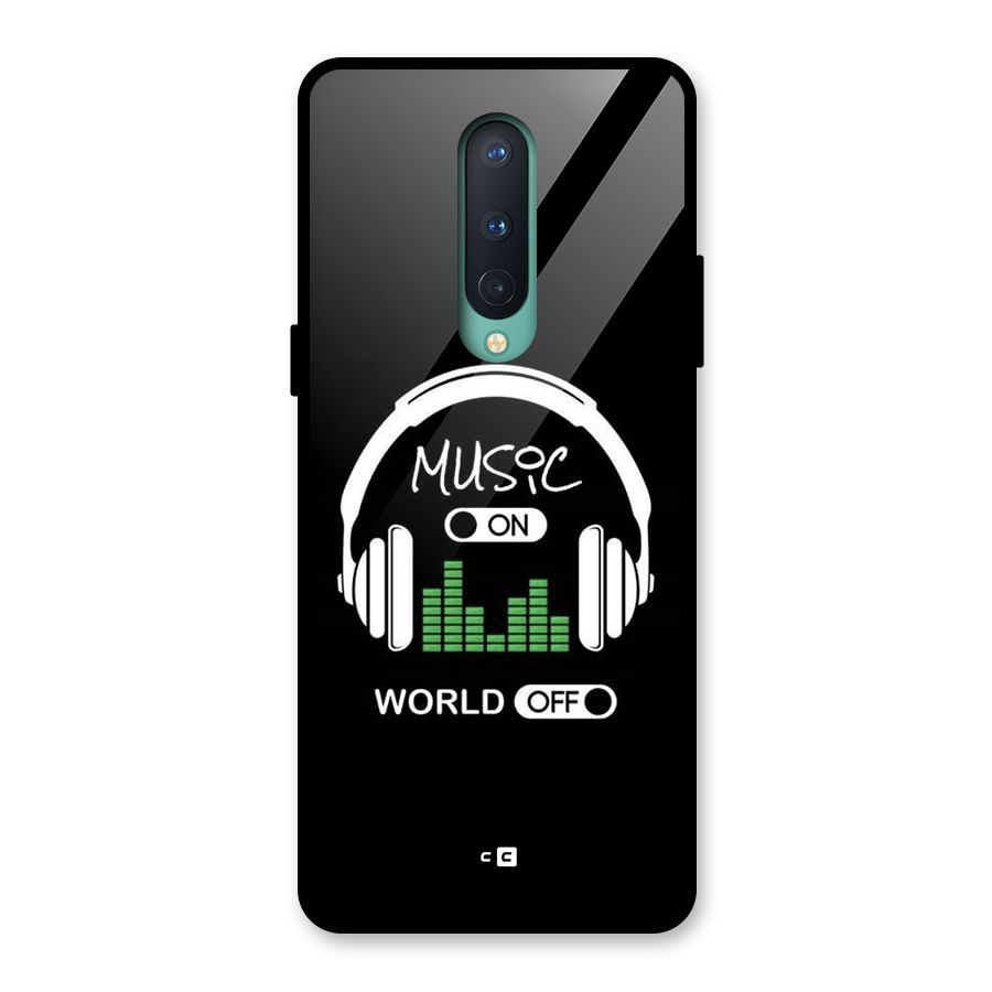 Music On World Off Glass Back Case for OnePlus 8