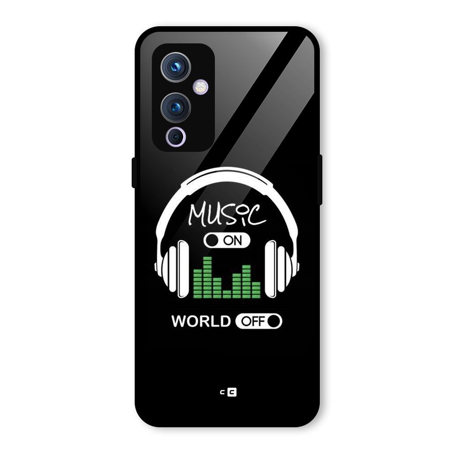 Music On World Off Glass Back Case for OnePlus 9