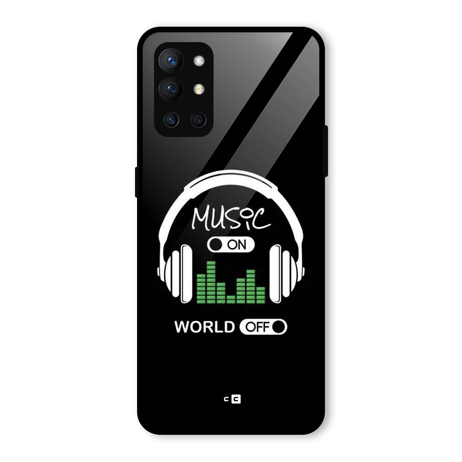 Music On World Off Glass Back Case for OnePlus 9R