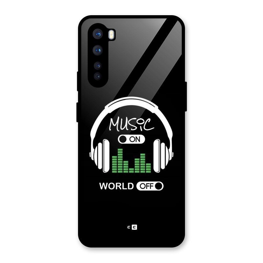 Music On World Off Glass Back Case for OnePlus Nord