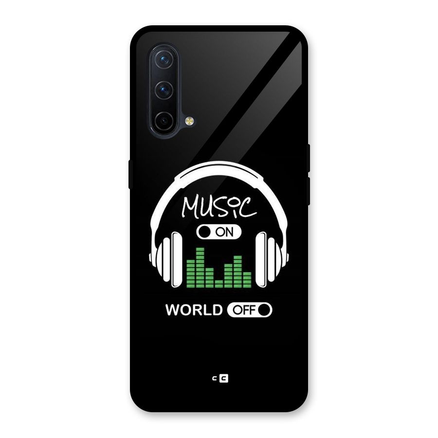 Music On World Off Glass Back Case for OnePlus Nord CE 5G