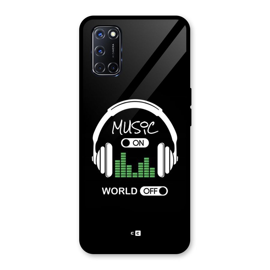 Music On World Off Glass Back Case for Oppo A52