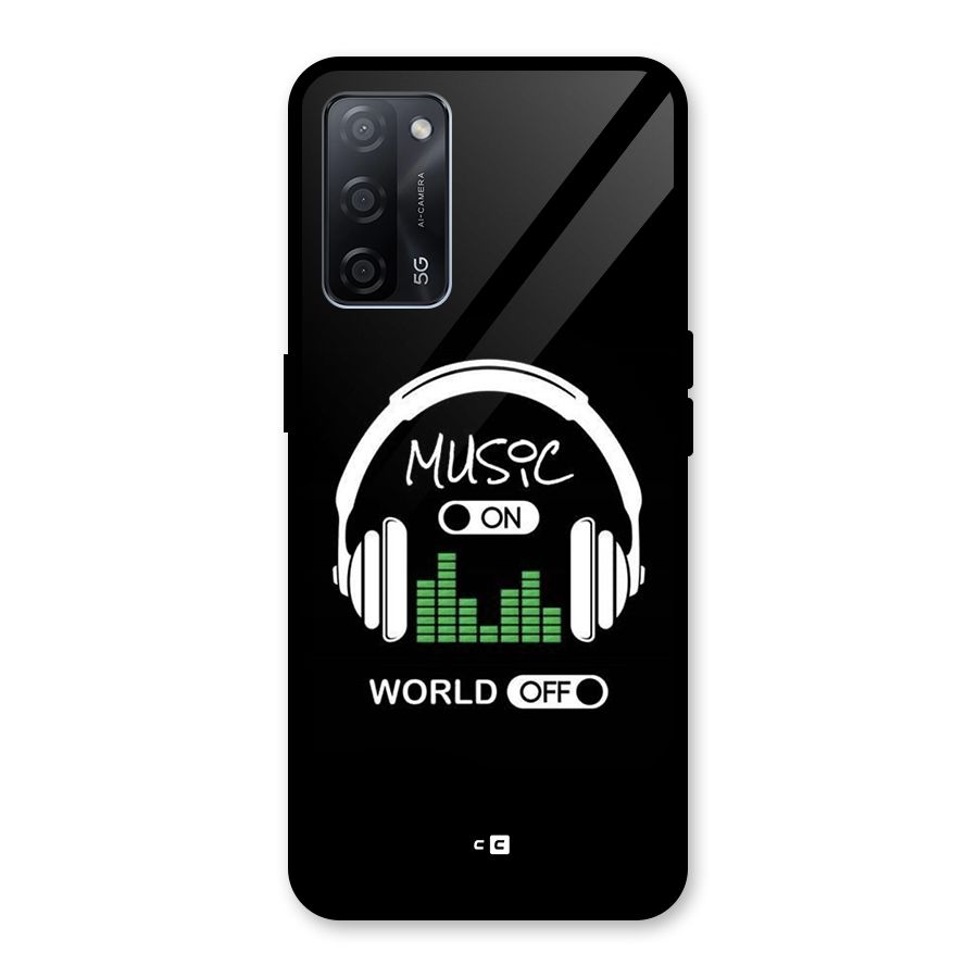 Music On World Off Glass Back Case for Oppo A53s 5G