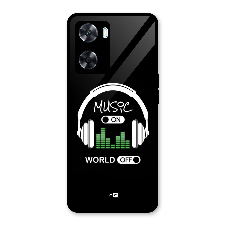 Music On World Off Glass Back Case for Oppo A77s