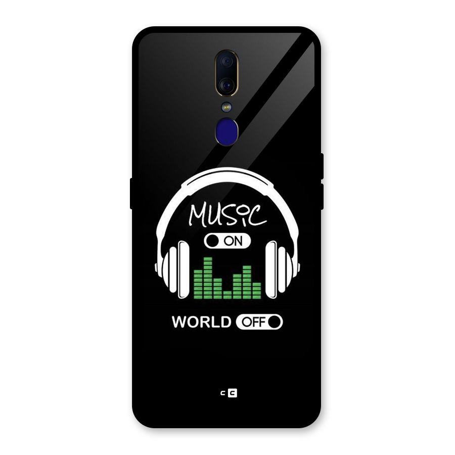 Music On World Off Glass Back Case for Oppo F11
