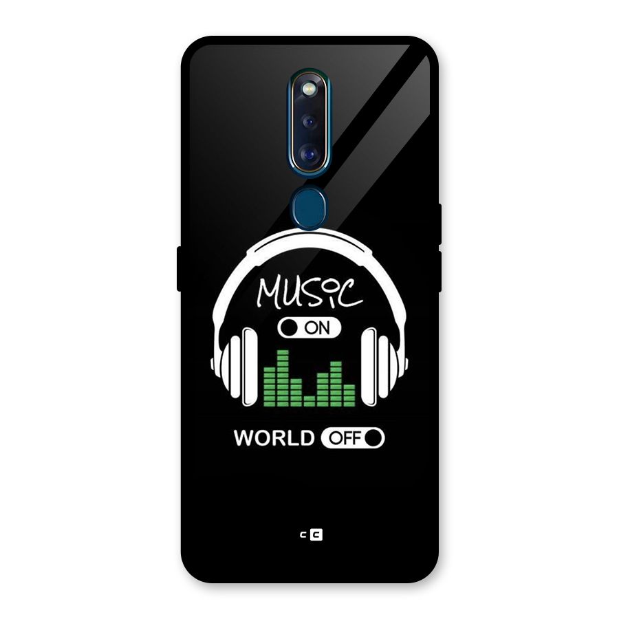 Music On World Off Glass Back Case for Oppo F11 Pro