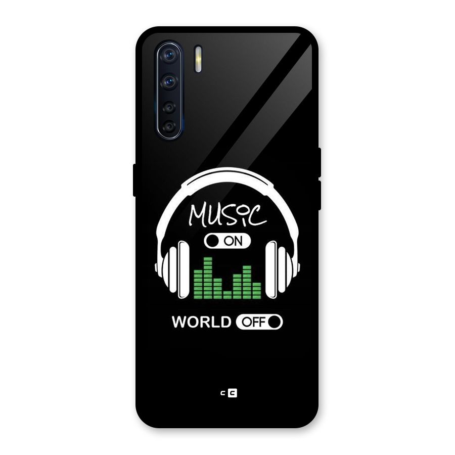 Music On World Off Glass Back Case for Oppo F15