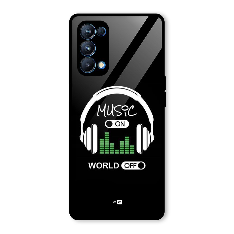 Music On World Off Glass Back Case for Oppo Reno5 Pro 5G