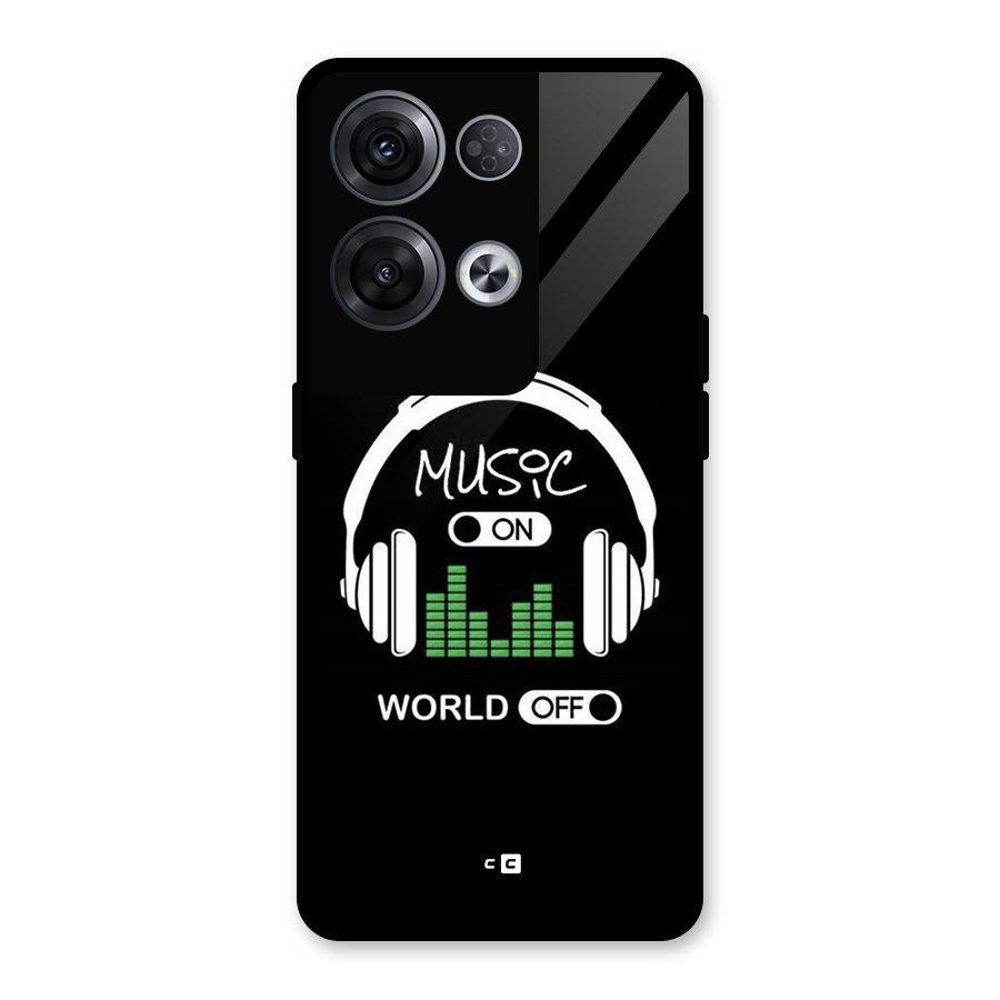 Music On World Off Glass Back Case for Oppo Reno8 Pro 5G