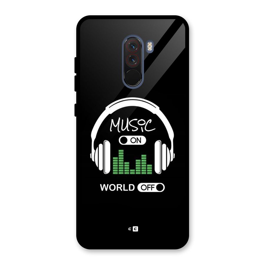 Music On World Off Glass Back Case for Poco F1