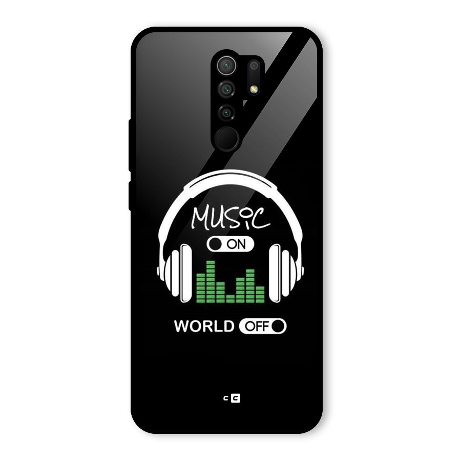 Music On World Off Glass Back Case for Poco M2