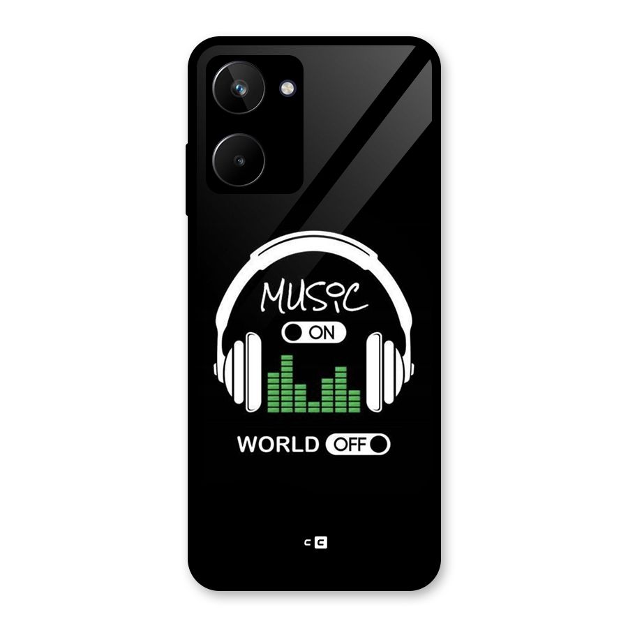 Music On World Off Glass Back Case for Realme 10