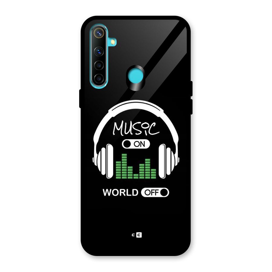 Music On World Off Glass Back Case for Realme 5