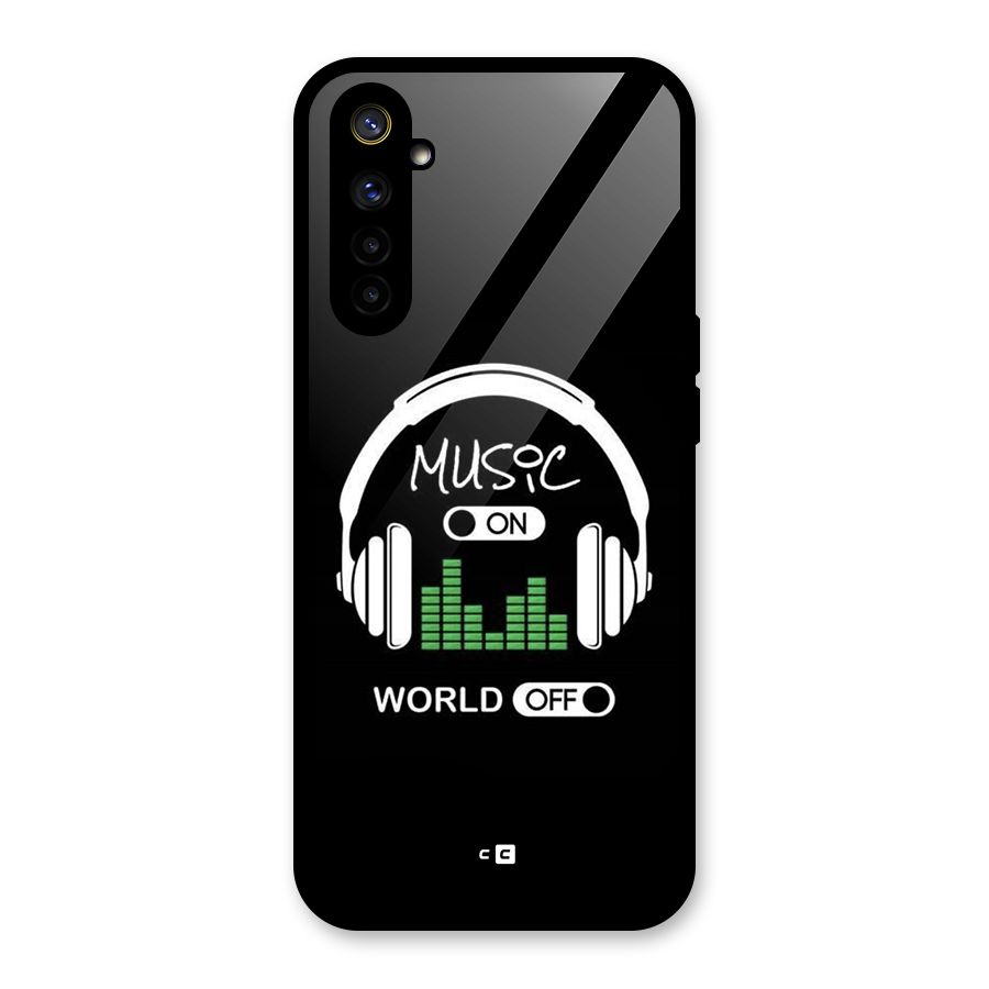 Music On World Off Glass Back Case for Realme 6