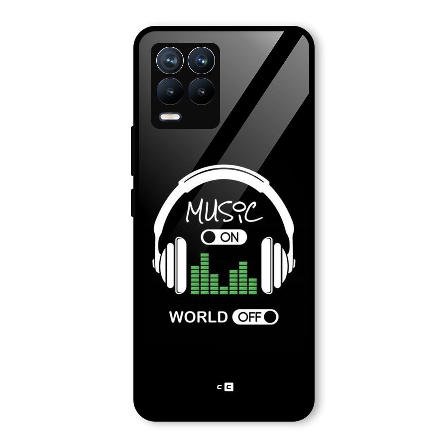 Music On World Off Glass Back Case for Realme 8