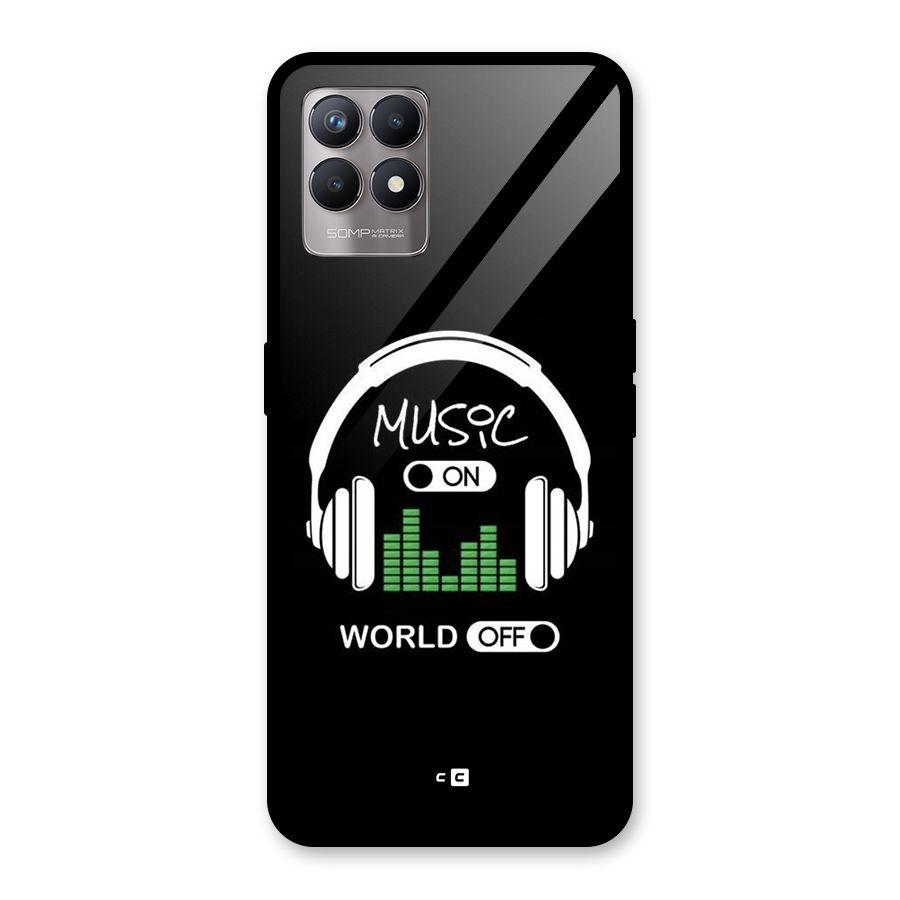 Music On World Off Glass Back Case for Realme 8i