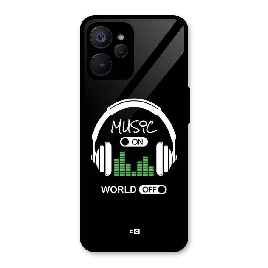 Music On World Off Glass Back Case for Realme 9i 5G