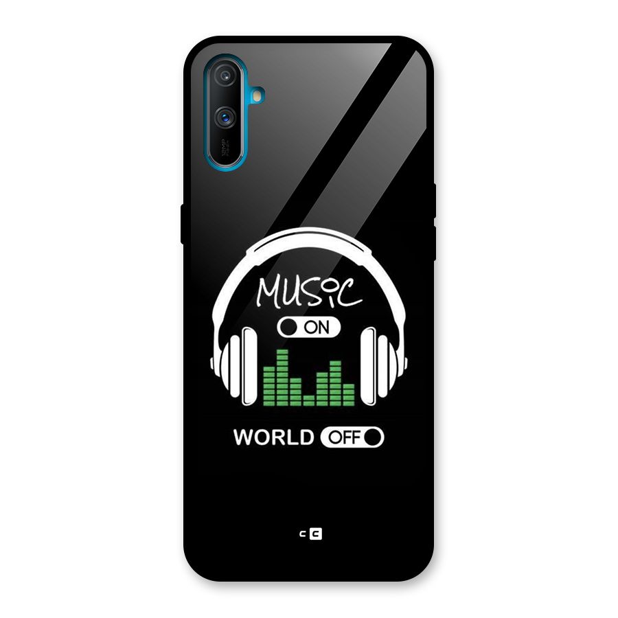 Music On World Off Glass Back Case for Realme C3