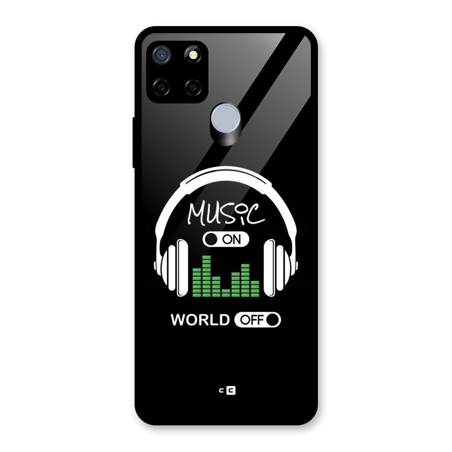 Music On World Off Glass Back Case for Realme Narzo 20