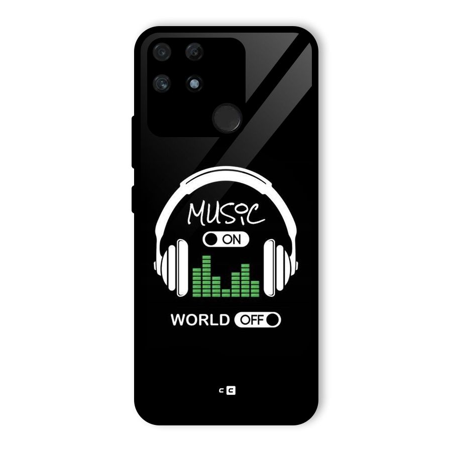 Music On World Off Glass Back Case for Realme Narzo 50A