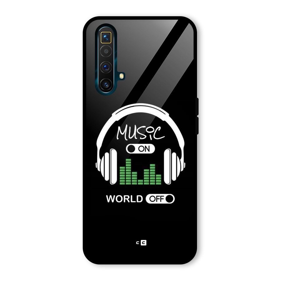 Music On World Off Glass Back Case for Realme X3