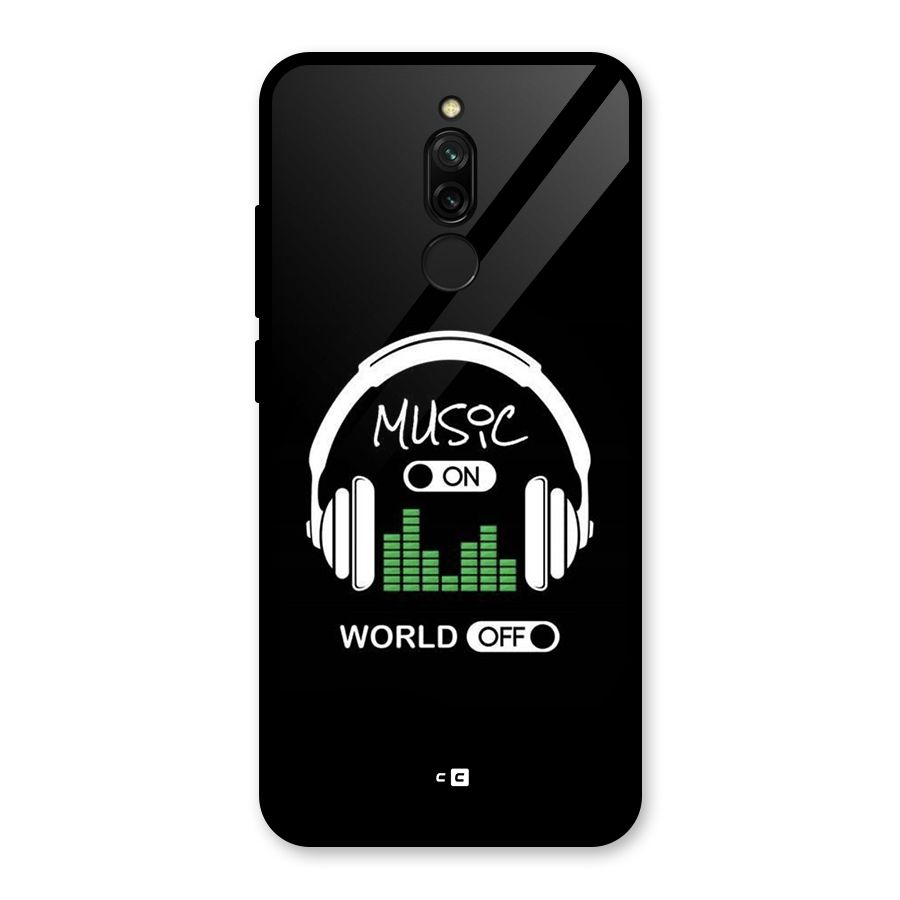 Music On World Off Glass Back Case for Redmi 8