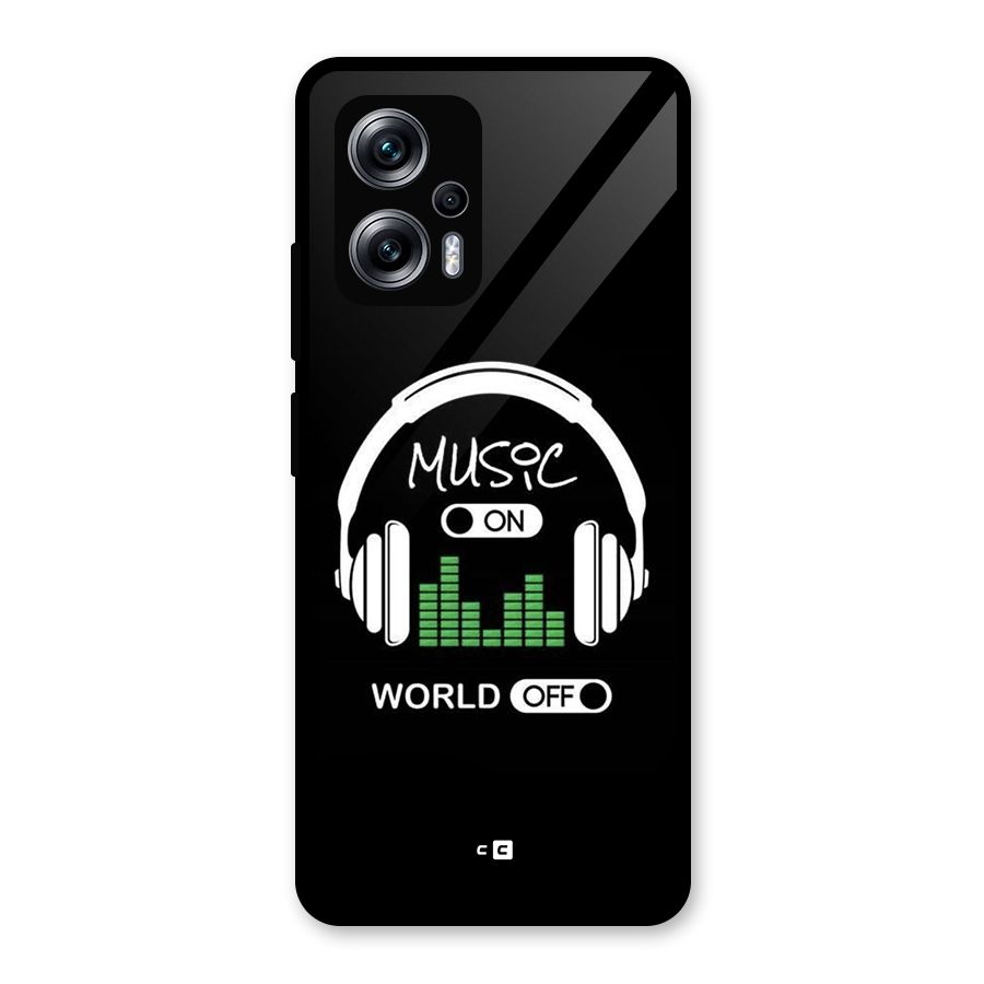Music On World Off Glass Back Case for Redmi K50i