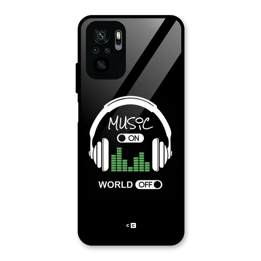 Music On World Off Glass Back Case for Redmi Note 10S