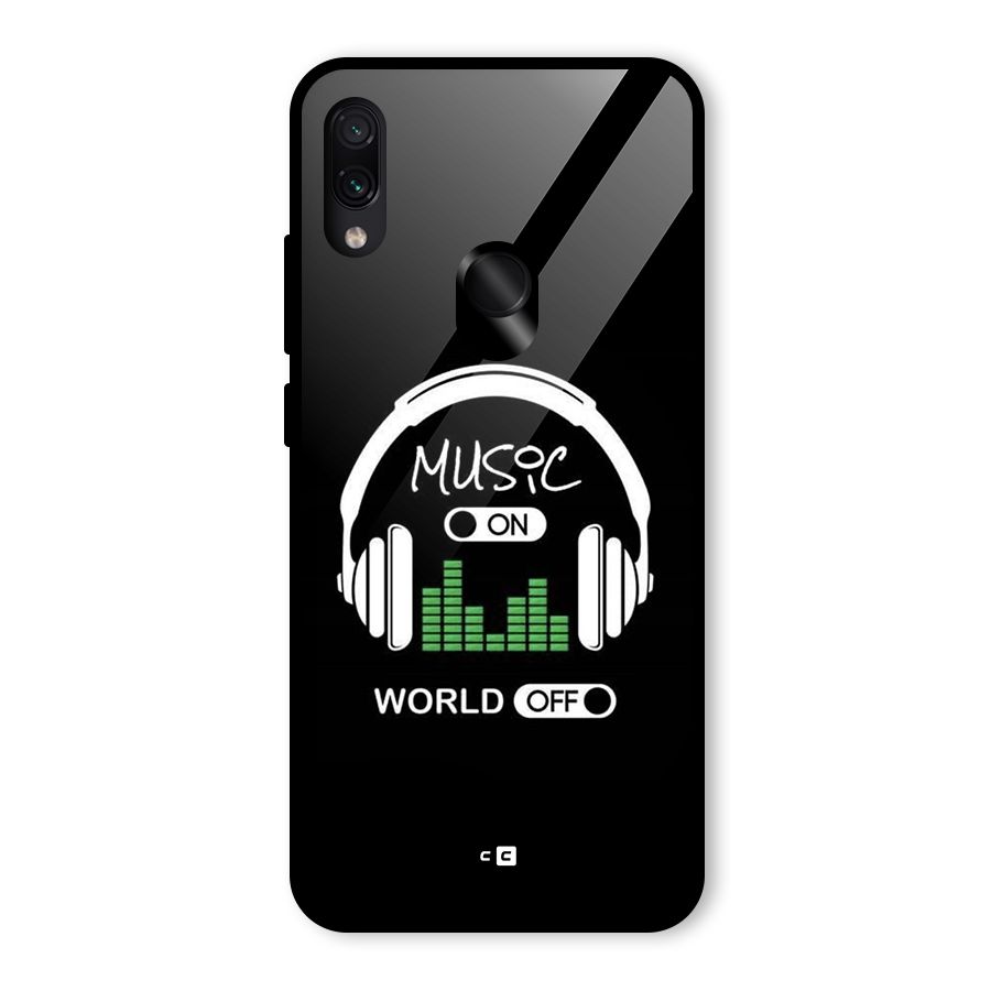 Music On World Off Glass Back Case for Redmi Note 7 Pro
