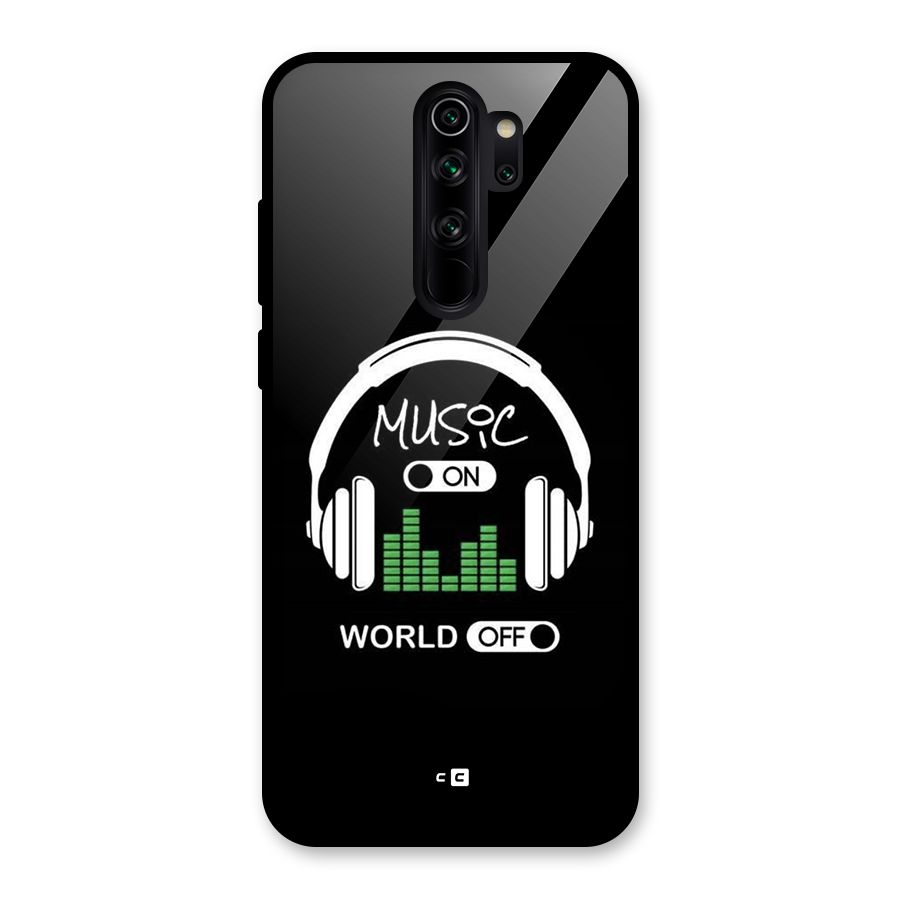 Music On World Off Glass Back Case for Redmi Note 8 Pro