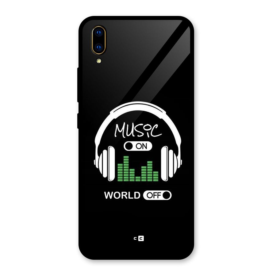 Music On World Off Glass Back Case for Vivo V11 Pro
