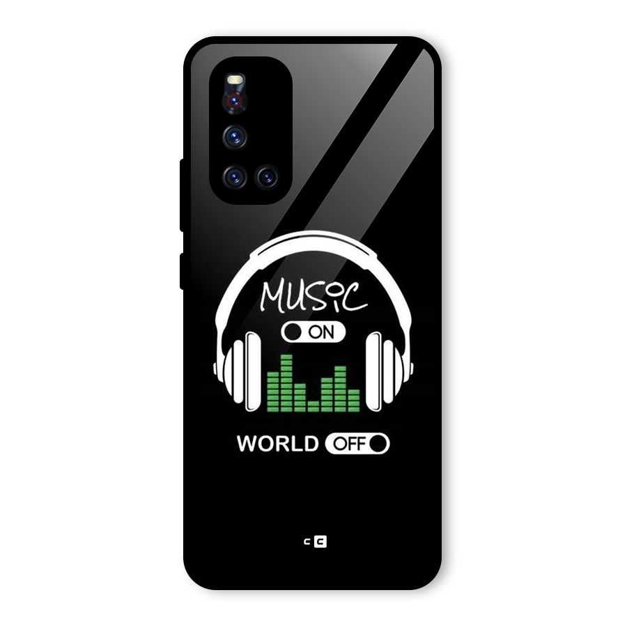 Music On World Off Glass Back Case for Vivo V19