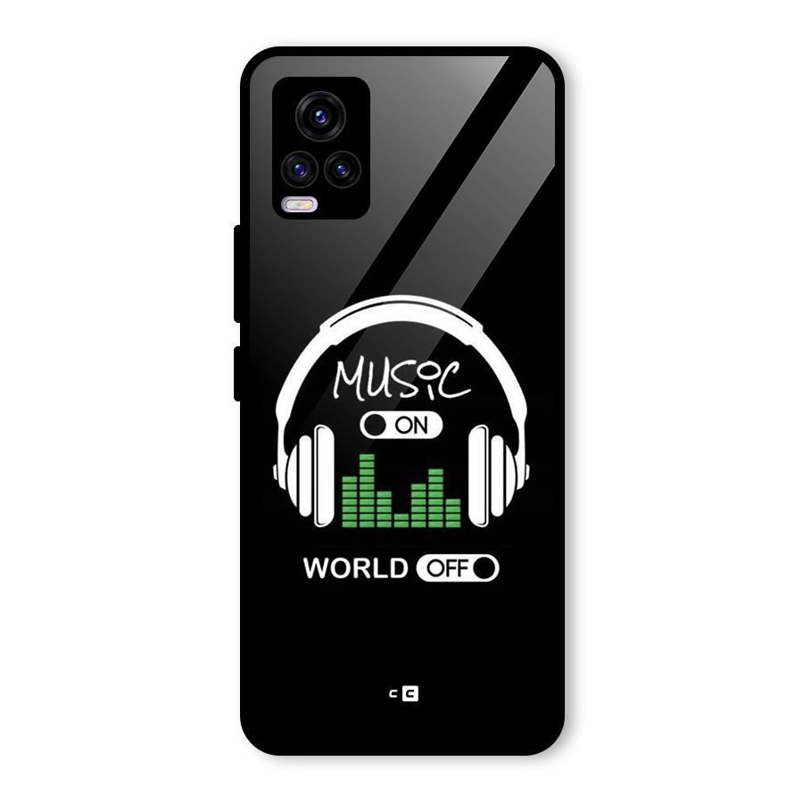 Music On World Off Glass Back Case for Vivo V20