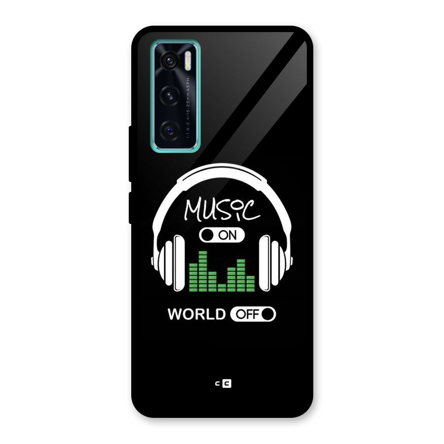 Music On World Off Glass Back Case for Vivo V20 SE
