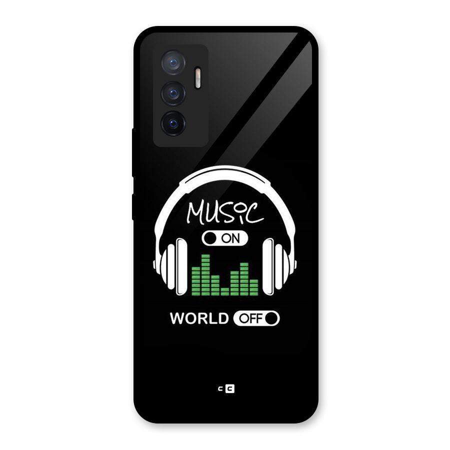 Music On World Off Glass Back Case for Vivo V23e